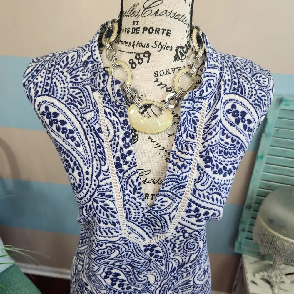Tommy Hilfiger Plus Size Atlas Paisley Print Shift Dress - Picture 4 of 9